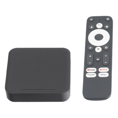 LP1-STB-WIF5-UHD - STB 4K Android con Google TV / Alto Rendimiento / Conexión Wi-Fi y por Cable / Control Remoto Bluetooth / Salida HDMI
