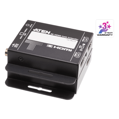 VE1821 - Kit Extensor HDMI | 4K sobre Cat 6 | 4096x2160 @ 30 Hz | Hasta 40 metros Cat 6 | Tecnología PoC | EDID Switch y Copia | Control IR Remoto | Audio Lossless 7.1CH | Metal | Plug and Play