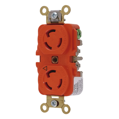 HUB-IG-4700A - Receptáculo Duplex de Media Vuelta / 15 A / 125 V CA / 2 Polos 3 Hilos / NEMA L5-15R / -40°C a 75°C / 0.10 ft x 0.27 ft x 0.14 ft