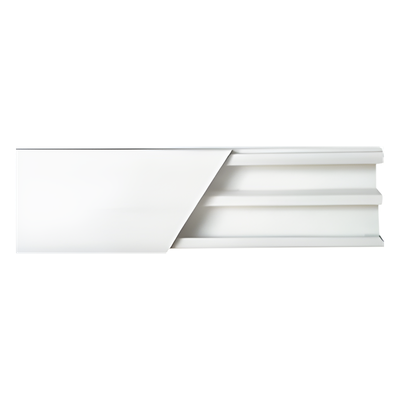 TMK-1020-CD - Canaleta de PVC / 20 x 10 mm / 2.5 m (8.2 ft) / Auto-extinguible / Con División / Resistente a UV