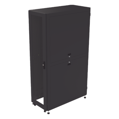LP-60120-45U-R2 - Gabinete de Piso para Telecomunicaciones / 45 UR / 1200 mm (3.94 ft) Profundidad / Carga 1300 kg / Puerta con Cristal Templado / 4 Postes Ajustables