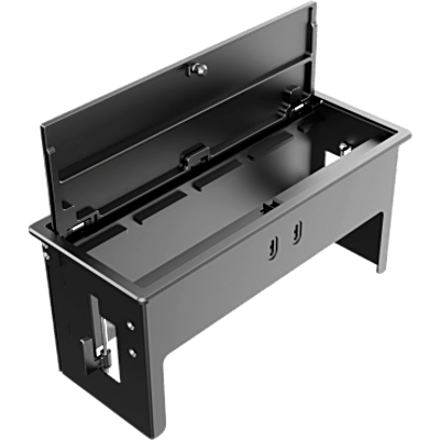T-IN4-REC2(B) - Table In-Surface Connectivity Box | 4 Módulos | Diseño Minimalista | Instalación desde Arriba | Negro-RAL 9011 | 242 x 99.5 x 113 mm (9.52 x 3.91 x 4.45 in)