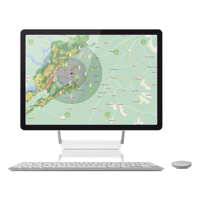 COMMANDER1-M - Sistema de Alerta de Rayos / 500 Mensajes / 2 Radios / DND Programable / Repetición Ajustable / Todo Despejado