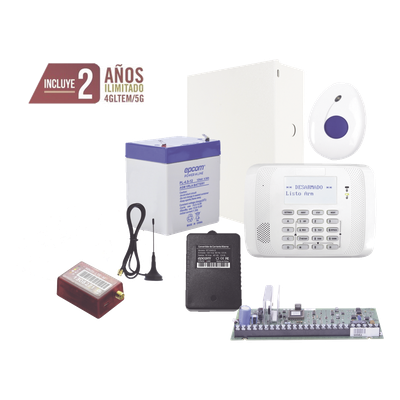 VISTA48-MN02-FALL - Kit de alarma / panel VISTA-48 / comunicador 4G LTE-M multimarca MN02-LTE-M / botón de pánico con detección de caídas / app RControl