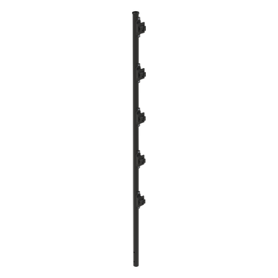 SYS-POST-3B - Poste para Cerca Electrificada / Acero Galvanizado Cal. 18 / 1.2 m (3.9 ft) / 5 Aisladores de Paso / Pintura Electrostática Negra / Fijación en Concreto