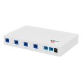 V1805PU - Splitter Activo 1x4 para Alimentación de 4 Dispositivos POF, 1 Puerto de cascadeo para continuidad, puertos SC/UPC