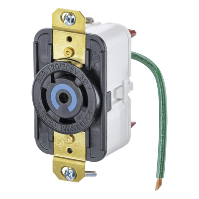 HUB-HBL-2810-ST - Receptáculo Industrial de Media Vuelta / 30 A / 120/208 V CA / 4 Polos / 5 Hilos / NEMA L21-30R / Interior Seco