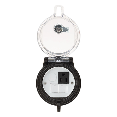 DAP3BC-S0 - Dispositivo Circular de Puertos de Acceso a Datos / 2 Espacios Mini-Com / Receptáculo NEMA 5-15R / IP66 / 3" de Diámetro