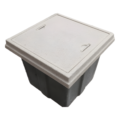 LP-RE-60X60X40-3T - Registro Eléctrico Peatonal / Resistencia 3 Toneladas / Concreto Polimérico y Fibra de Vidrio / Interior 60x60x40 cm / Tapa Antiderrapante