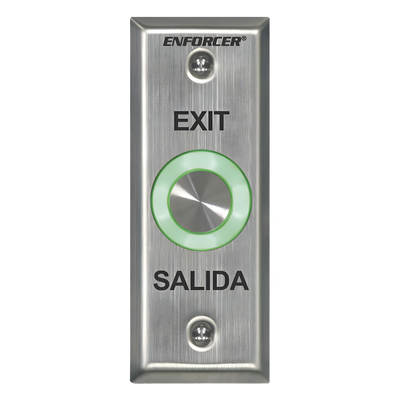 SD6176SS1Q - Botón de Salida Piezoeléctrico / IP65 / LED Bicolor Verde-Rojo / Toggle y Temporizador 1-30 s / Contactos NA/NC 2A / Acero Inoxidable