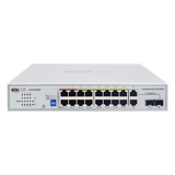 WI-PCES218GF - Switch PoE / 16 Puertos 10/100 Mbps PoE / 2 Uplink Gigabit / 1 Puerto SFP / Presupuesto PoE 250 W / Alcance 250 m (820.2 ft) / ONVIF