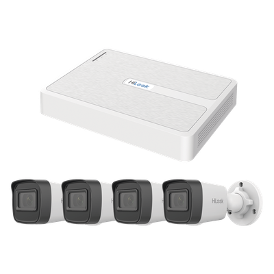 KIPH4B/2MP - Kit IP 2 Megapixel / NVR de 8 Canales con 8 Puertos PoE  / 4 Cámaras IP Bala para Exterior
