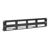 MX-PNL-48-C - Patch Panel / 48 Puertos UTP / Vertical 2U (3.5') / Aluminio Cepillado / Negro / 19" Rack