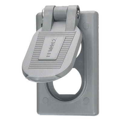HUB-HBL-522-2 - Tapa para Intemperie / Montaje Vertical Dúplex / Termoplástico Resistente a Impactos y UV / -40°C a 75°C / 4.58 x 2.86 x 1.1 in