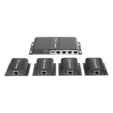 TT714PRO - Kit Divisor y Extensor HDMI (Extender Splitter)  / Divide 1 Fuente HDMI a 4 Pantallas / Extiende la señal HDMI hasta 40 m / Resolución 1080P @ 60 Hz / Cat 6/6a/7 / Cero Latencia / Salida Loop en el Tx / IR / Alimente solo el Tx (PoC).