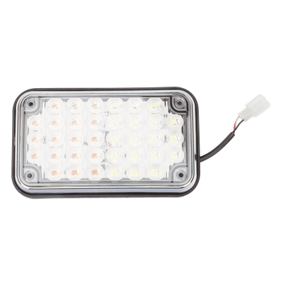 XLTE595RW - Luz de Advertencia LED / 6x4 pulgadas / Bicolor Rojo/Claro / 66 LED / 12 VCC / 10 Modos de Destello / Montaje Permanente