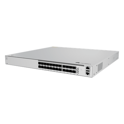 S620-16X8YZ - Switch Core Capa 3 / 16 puertos SFP 10 Gbps + 8 puertos SFP28 25 Gbps / Conmutación 1,120 Gbit/s / Reenvío 833 Mpps / iStack sin licenciamiento / Ruteo dinámico RIP/OSPF/BGP/IS-IS / Fuente AC/DC intercambiable / 1U