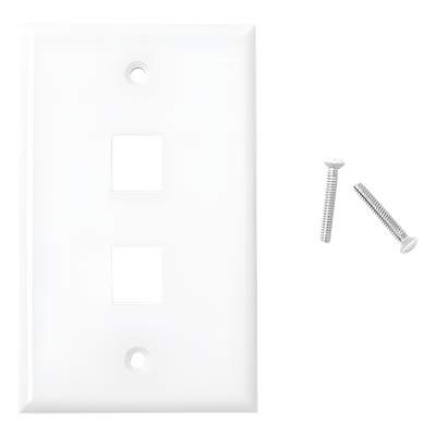 LP-FP-17 - Placa de Pared / 2 Puertos Keystone / Montaje Vertical / UL 94V-0 / 70 x 115 mm (2.75 x 4.52 in)