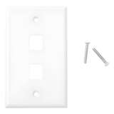 LP-FP-17 - Placa de Pared / 2 Puertos Keystone / Montaje Vertical / UL 94V-0 / 70 x 115 mm (2.75 x 4.52 in)