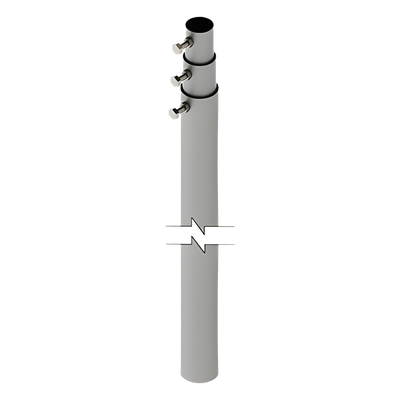 SLM-9 - Mástil Telescópico / 9 m (29.5 ft) / 3 Secciones / Carga 6 kg / Antenas hasta 25 cm / Galvanizado Calibre 20