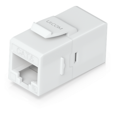 UACC-KEYSTONE-COUPLER-C6 - Acoplador Keystone / Cat6 Pass-Through / 10 Gbps / PoE / Snap-In / Paquete 12 Unidades