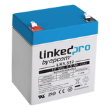 LK5.512 - Bateria Epcom LK5.512 12 Vcc 5.5 Ah UL tecnologia AGM-VRLA uso en equipo electronico alarmas de intrusion incendio control de acceso video vigilancia terminales F1 incluye adaptador para terminal F2
