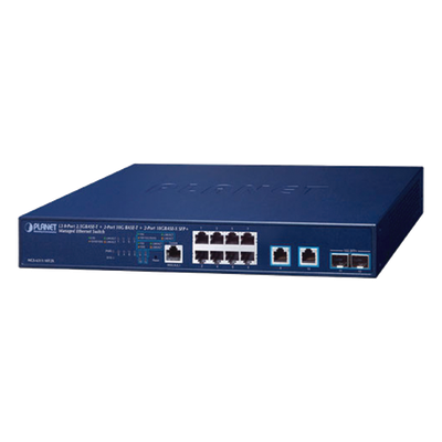 MGS-6311-10T2X - PLANET Layer 3 8-Port 2.5GBASE-T + Gestionado L3 10G Ethernet (100/1000/10000) 1U Azul