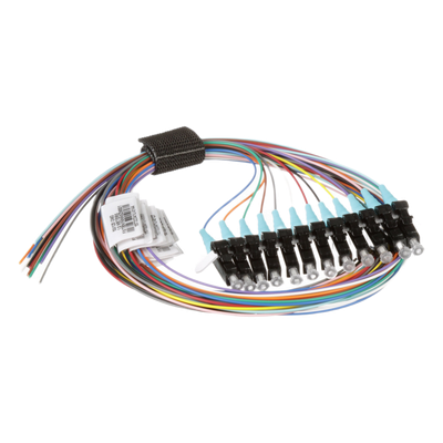 FZTBN1NNNSZM001 - Kit Pigtails Fibra Óptica / 12 Unidades LC Simplex / Multimodo OM4 50/125 / 900 µm / 1 m (3.28 ft) / Identificación por Color