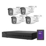 HL-1080-CV/A/512GB - Kit TurboHD / 2 Megapixel / 4 Canales Analógicos + 1 IP / ColorVu 20 m (65.6 ft) / SSD 500 GB / Audio Integrado