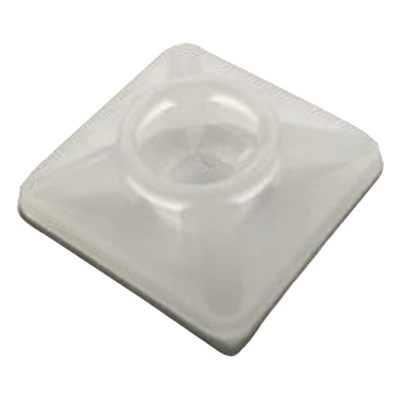 TH-BASE-CIN - Base Autoadherible para Cinchos / 19x19 mm / Nylon Resistente / Temperatura -10°C a 50°C / Paquete 100 Piezas / Orificio Central para Tornillo
