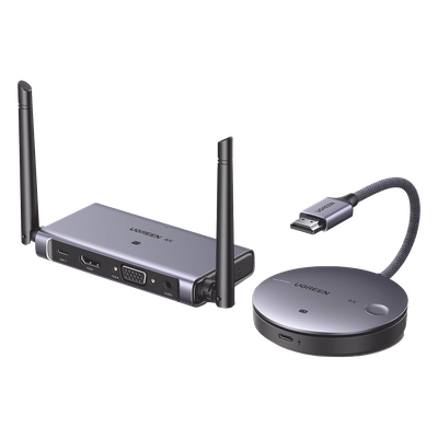 90909A - Extensor HDMI Inalámbrico / 1080p@60Hz a 50 m (164 ft) / 4K@30Hz a 30 m (98.4 ft) / Salida HDMI y VGA Simultánea / Audio 3.5 mm / Plug and Play