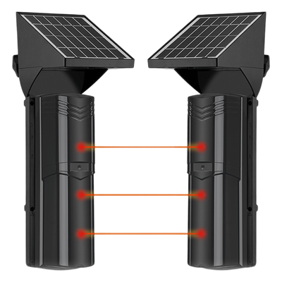 SFB100 - Detector Fotoeléctrico Solar / 3 Rayos IR / 100 m (328 ft) Exterior / 4 Frecuencias / Batería 4,000 mAh / Sincronización Digital