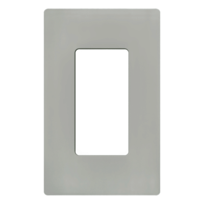 CW1GR - Placa de Pared Decorativa / 1 Espacio / Diseño sin Tornillos Visibles / Perfil 7.6 mm / Acabado Brillante Gris