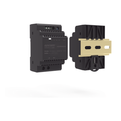 HDR-6024 - Fuente de Poder Industrial / Entrada 100-240 Vca / Salida 24 Vcc / 2.5 A / 60 W / Riel DIN / -20°C a 45°C / 3.7 x 2.1 x 2.3 in