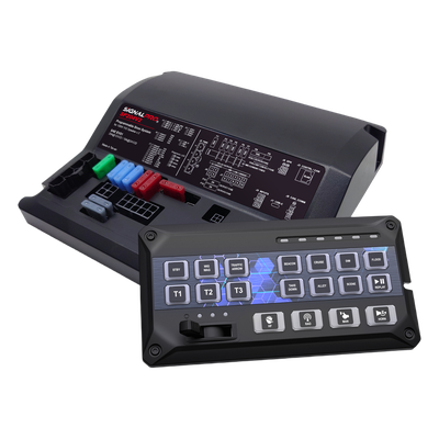 SP204RV2 - Sirena Vehicular / 200W / Amplificador Clase D / 19 Botones / 12 Salidas de Relé / USB Tipo C / Programable
