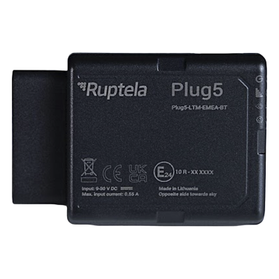 PLUG5 - Localizador GPS Vehicular / LTE Cat4 y LTE-M / Respaldo 2G / OBD Plug & Play / BLE 5.1 / Batería Interna 9-30 V DC