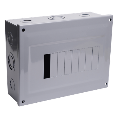 C2Q08S - Centro de Carga / 8 Polos / 100 A / 1 Fase 3 Hilos / 120/240 V AC / 60 Hz / Sobreponer / 9.4 x 7.3 x 3.0 in