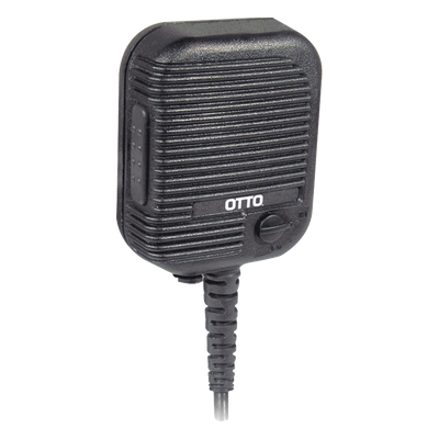 V2-10030 - Micrófono-Bocina para Radio Portátil / Control de Volumen / PTT 1 Millón de Ciclos / Jack 2.5 mm / Cable Espiral 40 lb / Clip 360° / MIL-STD-810