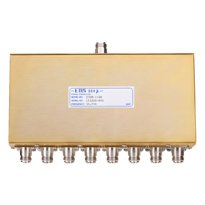 2308-0/2A - Divisor de Potencia EMR de 8 Vías, 30-700 MHz, 0.5 Watt, Conectores N Hembra.