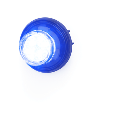 CD9012BW - Estrobo LED Oculto / 12 LEDs / Dual Color Azul/Blanco / 12-24 V DC / Bisel Negro / Lente Transparente