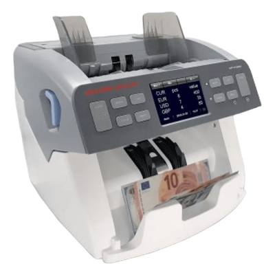 DP7320 - Contadora Valoradora de Billetes / 3 Divisas Simultáneas / Doble CIS + MG + IR + UV / Pantalla Táctil 3.5" / 800 BPM / Lectura de Números de Serie
