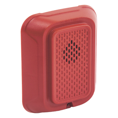 HR-L - Sirena de Notificación para Pared / 88+ dBA / 12 o 24 Vcd / Tono y Volumen Seleccionables / Diseño Enchufable / Color Rojo