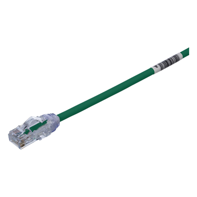 UTP28X8INGR - Cable de Parcheo UTP / Cat6A / 28 AWG Diámetro Reducido / CM-LSZH / 0.67 pies (8 pulgadas) / Verde