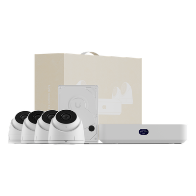 UNVR-INSTANT-KIT - Kit NVR IP / 4 Cámaras 4MP / Switch PoE 6 Puertos / IR 30 m (98.4 ft) / Almacenamiento 1 TB / HDMI