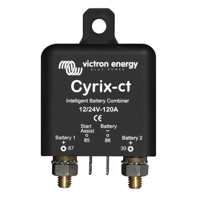 CYRIXCT120 - Combinador Inteligente de Baterías / 12/24 V Autorregulado / 120 A / Protección Térmica / StartAssist / Pernos M6 13 mm