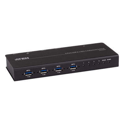 US3344I - Conmutador USB industrial / 4x4 / USB 3.2 Gen 1 / Rackmount / 0-50°C / 3.9-5.9 ft cables