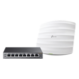 EAP-STARTER-KIT-245PE - Kit de access point EAP245 y switch PoE TL-SG108PE, doble banda AC, hasta 1750 Mbps, 1 puerto Gigabit