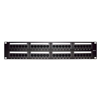 LP-PP-508 - Panel de Parcheo de Impacto / 48 Puertos / Cat5e / 19 Pulgadas (48.26 cm) / 2U / T568A/T568B / Barra Organizadora