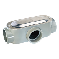 OT-0092C - Caja de Registro Condulet Tipo T / 1" (25.4 mm) / Volumen 180.1 cm³ / 3 Conductores #4 AWG / Aluminio Diecast / UL y CSA