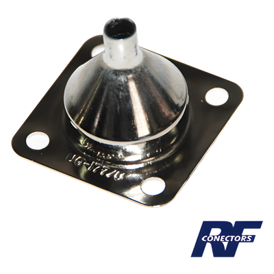 UG-177/U - Campana de Montaje para Conector de Chasis / 4 Perforaciones a 18 mm / Frecuencia 0.6 a 300 MHz / Acoplamiento Roscado UHF / 0.141' (3.58 mm) Diámetro